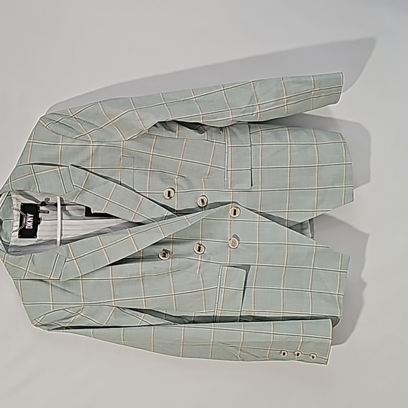DKNY Double-breasted Windowpane Women Blazer. - Picture 2 of 11